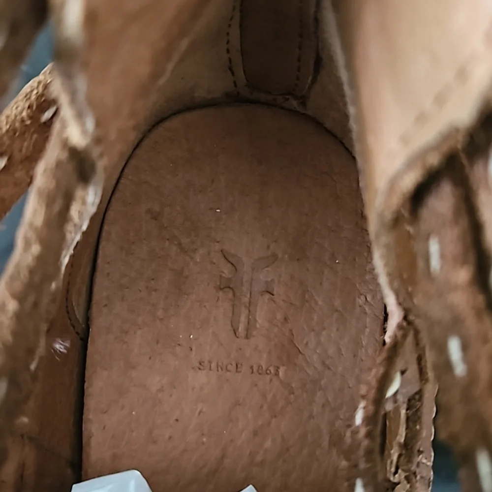 Frye Naomi Pickstitch Whiskey Colored Leather Ankle Boots - Picture 6 of 11